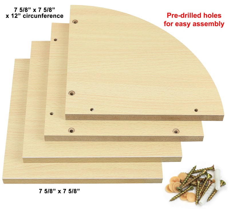 Greenco Corner Shelf, Greenco Modern Design 2 Tier Floating Shelves for Walls, Easy-to-Assemble Wall Mount Corner Shelves for Bedrooms and Living Rooms, Natural Finish - Image 2